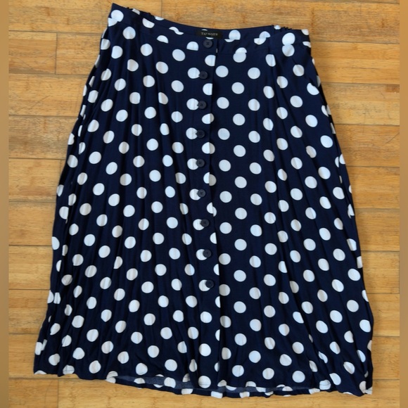 Talbots Dresses & Skirts - Navy & white polka dot button skirt